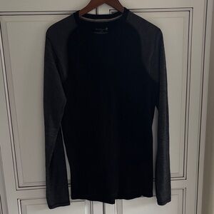 Smartwool Merino Wool Sweater Baselayer Black Gray Mens Size Medium